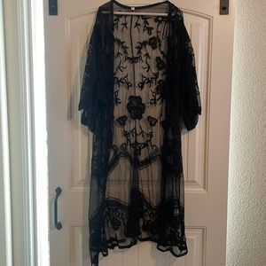 Black sheer duster